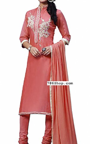  Peach Georgette Suit | Pakistani Dresses in USA- Image 1