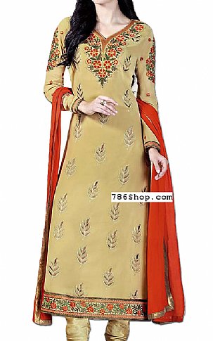  Beige Georgette Suit | Pakistani Dresses in USA- Image 1