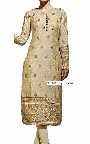  Golden Silk Suit | Pakistani Dresses in USA- Image 1