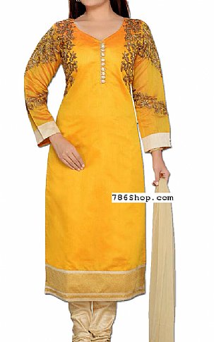  Mustard Georgette Suit | Pakistani Dresses in USA- Image 1