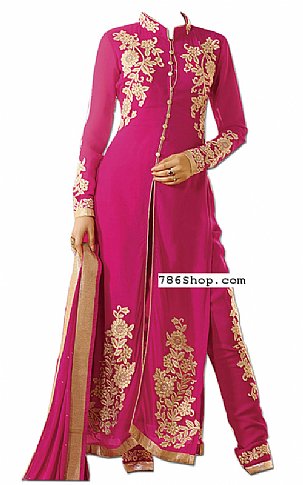  Magenta Georgette Suit | Pakistani Dresses in USA- Image 1