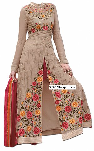 Beige Georgette Suit | Pakistani Dresses in USA- Image 1