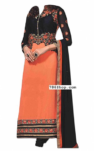  Black/Peach Georgette Suit | Pakistani Dresses in USA- Image 1