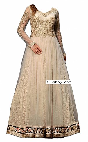  Light Golden Chiffon Suit | Pakistani Dresses in USA- Image 1