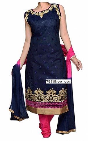  Navy Blue Georgette Suit | Pakistani Dresses in USA- Image 1