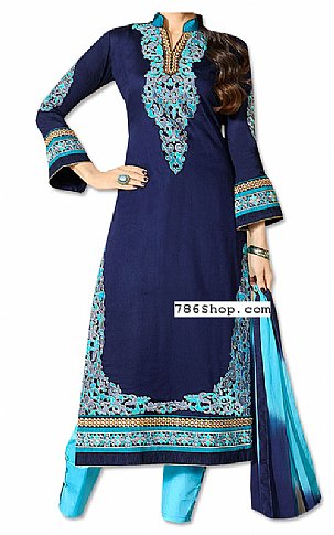  Navy Blue Georgette Suit | Pakistani Dresses in USA- Image 1