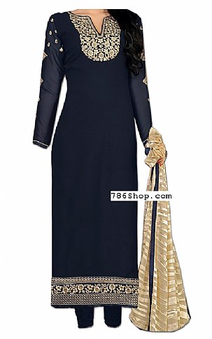  Navy Blue Georgette Suit | Pakistani Dresses in USA- Image 1