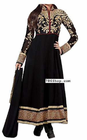  Black Chiffon Suit | Pakistani Dresses in USA- Image 1