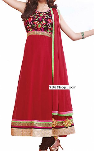  Red Chiffon Suit | Pakistani Dresses in USA- Image 1