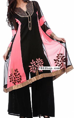  Black/Pink Georgette Suit | Pakistani Dresses in USA- Image 1