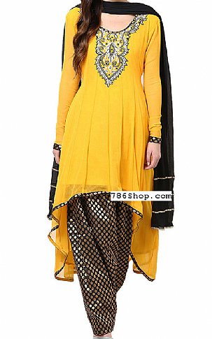  Yellow Georgette Suit | Pakistani Dresses in USA- Image 1