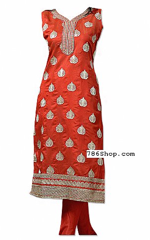  Rust Georgette Suit | Pakistani Dresses in USA- Image 1