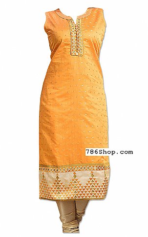  Golden Georgette Suit | Pakistani Dresses in USA- Image 1