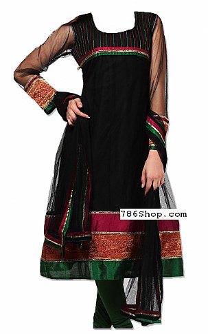  Black Net Suit | Pakistani Dresses in USA- Image 1