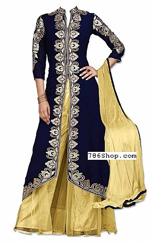  Navy Blue Georgette Suit | Pakistani Dresses in USA- Image 1