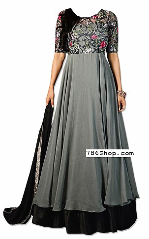  Grey Georgette Suit | Pakistani Dresses in USA- Image 1