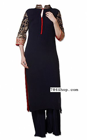  Navy Blue Georgette Suit | Pakistani Dresses in USA- Image 1