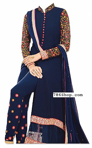  Blue Georgette Suit | Pakistani Dresses in USA- Image 1