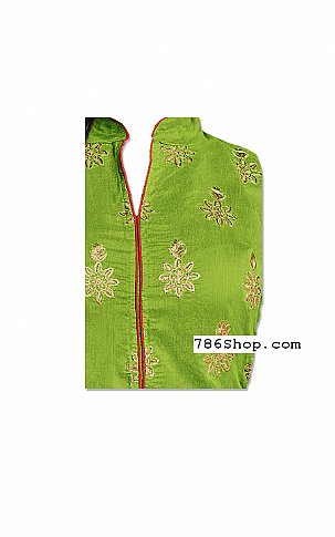  Parrot Green Georgette Suit | Pakistani Dresses in USA- Image 2