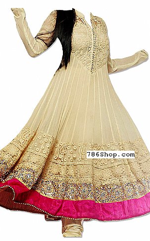  Ivory Chiffon Suit | Pakistani Dresses in USA- Image 1