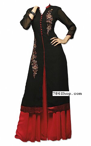 red and black pakistani dresses