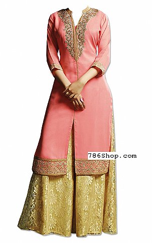  Pink Chiffon Suit | Pakistani Dresses in USA- Image 1