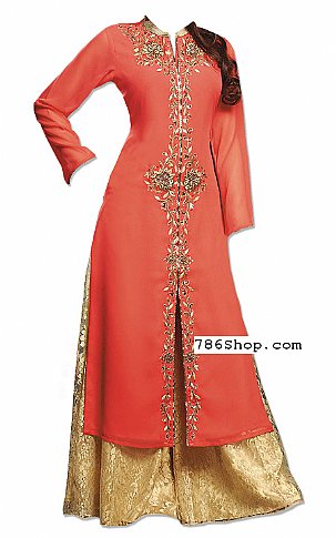  Carrot Chiffon Suit | Pakistani Dresses in USA- Image 1