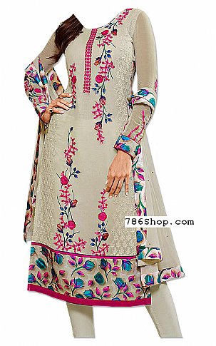  Grey Chiffon Suit | Pakistani Dresses in USA- Image 1