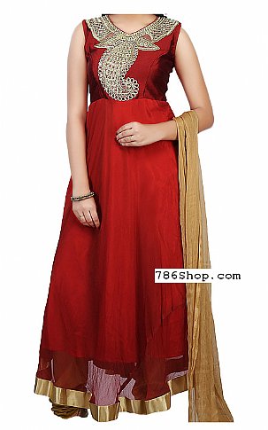  Red Chiffon Suit | Pakistani Dresses in USA- Image 1