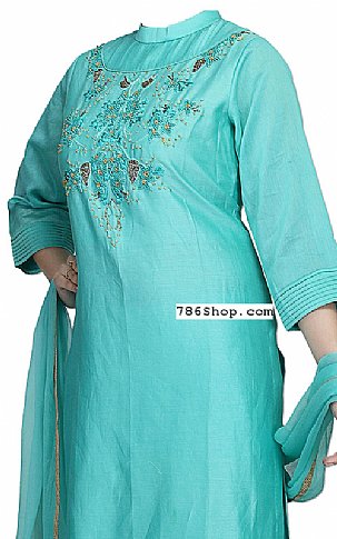  Light Turquoise Georgette Suit | Pakistani Dresses in USA- Image 2