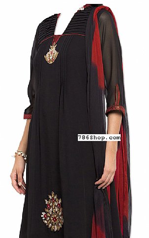  Black Chiffon Suit | Pakistani Dresses in USA- Image 2