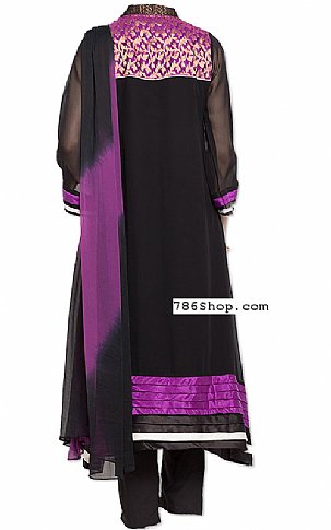  Black/Indigo Chiffon Suit | Pakistani Dresses in USA- Image 2