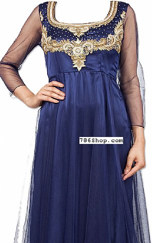  Navy Blue Net Suit | Pakistani Dresses in USA- Image 2