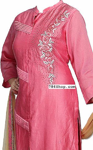  Tea Pink Silk Suit | Pakistani Dresses in USA- Image 2
