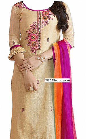  Ivory/Purple Georgette Suit | Pakistani Dresses in USA- Image 2