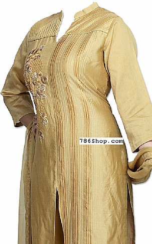  Golden Georgette Suit | Pakistani Dresses in USA- Image 2