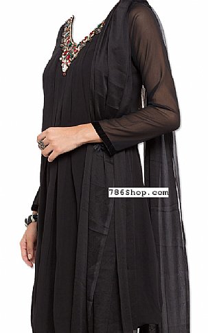  Black Chiffon Suit | Pakistani Dresses in USA- Image 2