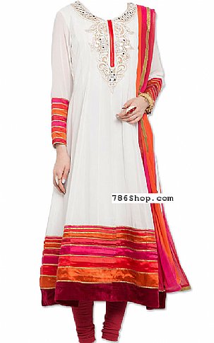  Off-white Chiffon Suit | Pakistani Dresses in USA- Image 1