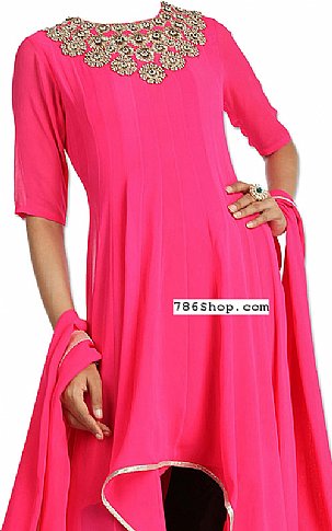  Hot Pink Georgette Suit | Pakistani Dresses in USA- Image 2