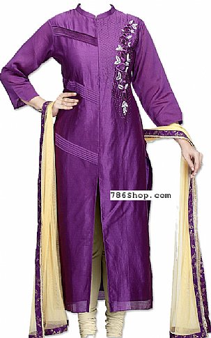  Indigo Silk Suit | Pakistani Dresses in USA- Image 1