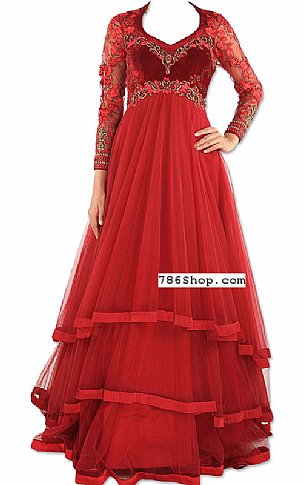  Cardinal  Net Suit | Pakistani Dresses in USA- Image 1