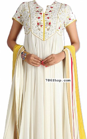  Off-white Georgette Suit | Pakistani Dresses in USA- Image 2