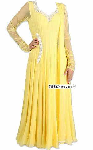  Yellow Chiffon Suit | Pakistani Dresses in USA- Image 1