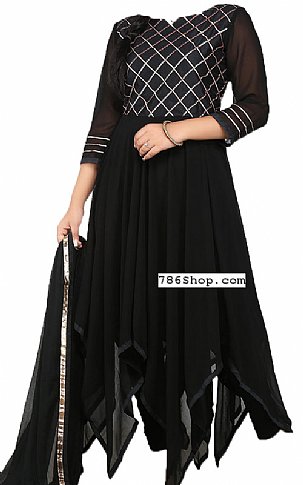  Black Chiffon Suit | Pakistani Dresses in USA- Image 1