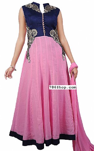  Blue/Pink Chiffon Suit | Pakistani Dresses in USA- Image 1