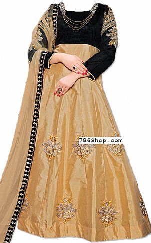  Black/Golden Silk Suit | Pakistani Dresses in USA- Image 1