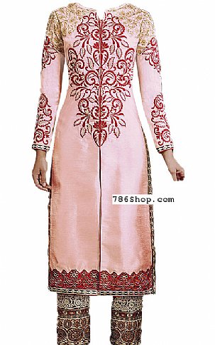  Baby Pink Silk Suit | Pakistani Dresses in USA- Image 1