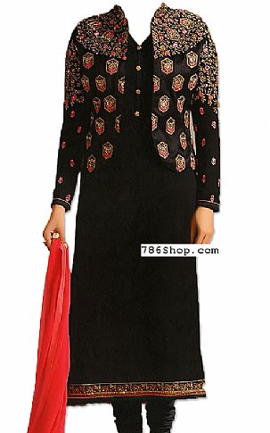  Black Chiffon Suit | Pakistani Dresses in USA- Image 1