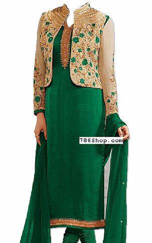  Green Georgette Suit | Pakistani Dresses in USA- Image 1