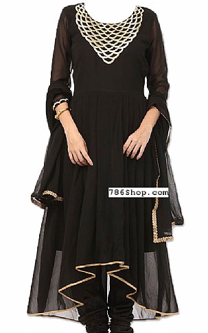  Black Chiffon Suit | Pakistani Dresses in USA- Image 1